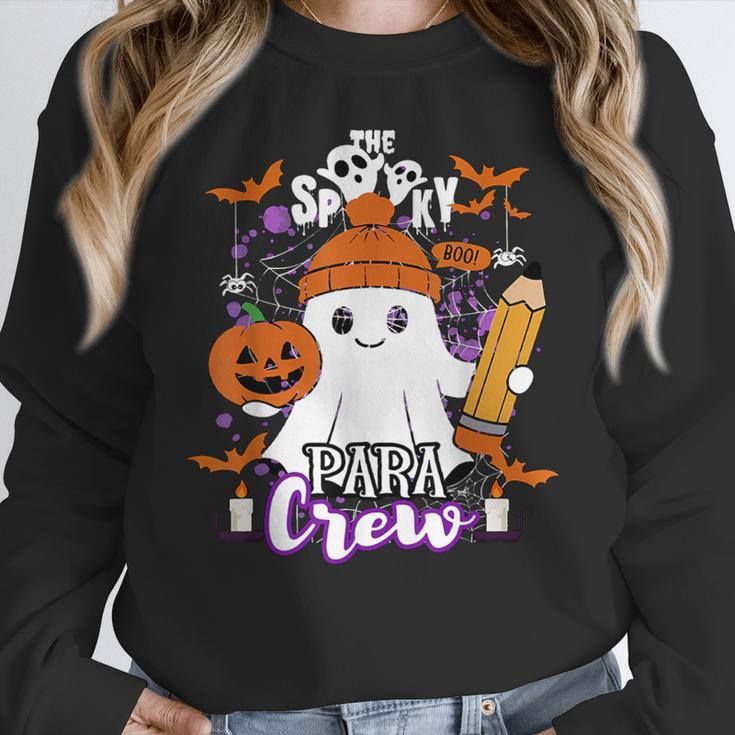 Spooky Para Crew Ghost Halloween Paraprofessional Teacher Women Crewneck Sweatshirt, funny design Spooky Para Crew Ghost Halloween Paraprofessional Teacher Women Crewneck Sweatshirt, funny design