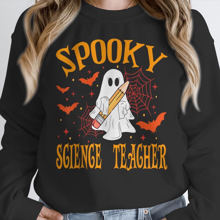 Spooky Science Teacher Ghost Halloween School Women Women Crewneck Sweatshirt, Science Teacher Gifts, funny design Spooky Science Teacher Ghost Halloween School Women Women Crewneck Sweatshirt, Science Teacher Gifts, funny design