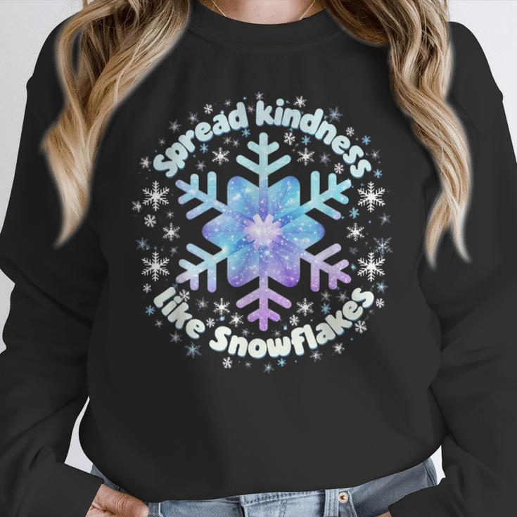 Spread Kindness Like Snowflakes Christmas Teacher Unity Day Women Crewneck Sweatshirt, funny design