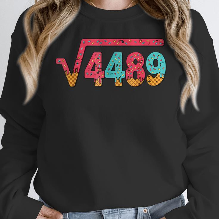 Square Root 4489 Slang Math Teacher Six Seven 6 7 Meme 67 Women Crewneck Sweatshirt, funny design