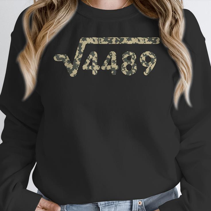 Square Root 4489 Slang Math Teacher Six Seven 6 7 Meme Camo Women Crewneck Sweatshirt, funny design