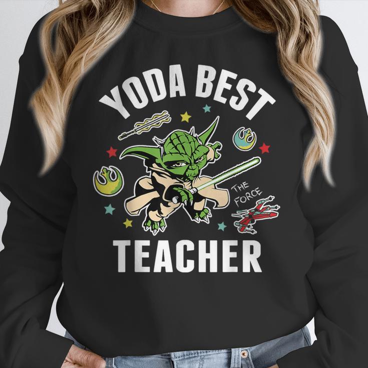 Star Wars Yoda Best Teacher Icons Women Crewneck Sweatshirt, funny design
