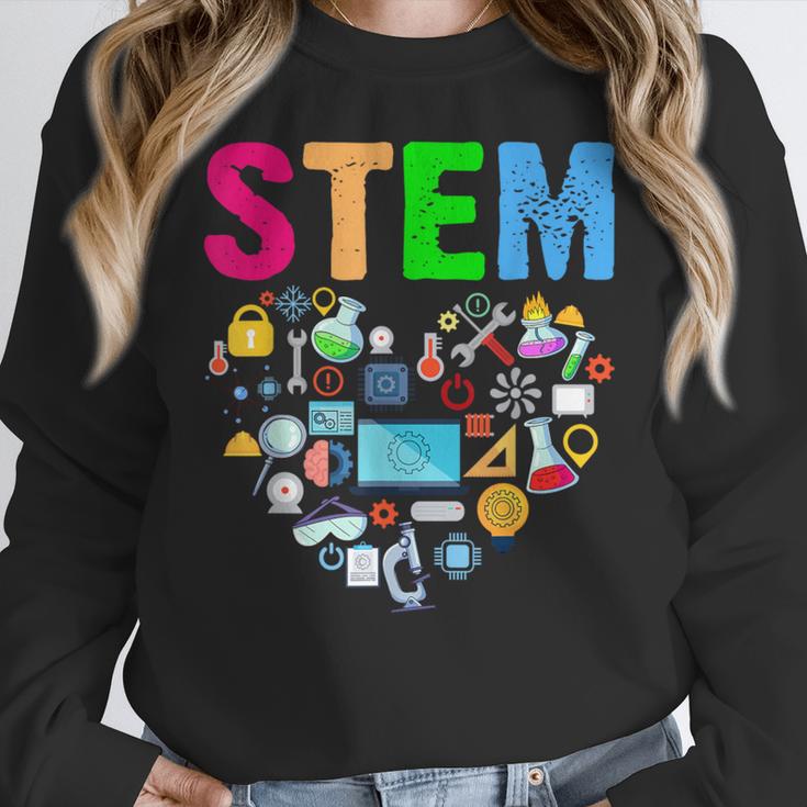 STEM Science Technology Engineering Math Teacher Women Crewneck Sweatshirt, Science Teacher Gifts, funny design