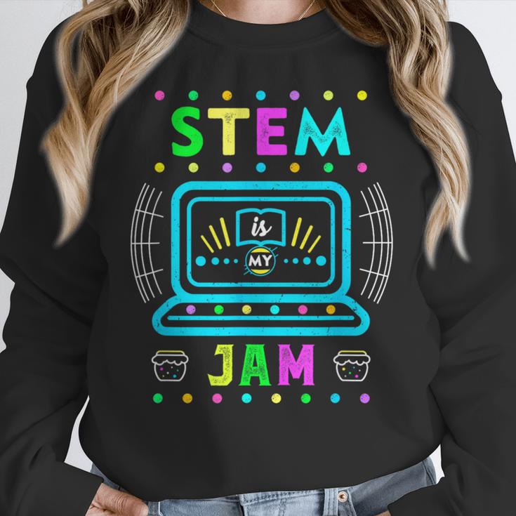 STEM Teacher Shirt STEM Teacher Tshirts STEM Is My Jam Women Crewneck Sweatshirt, funny design