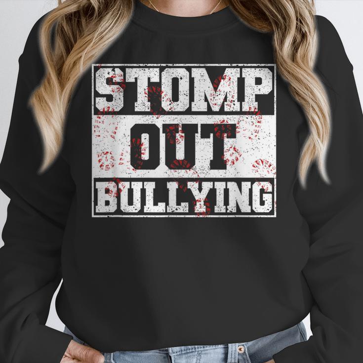 Stomp Out Bullying Back To School Education Teacher Women Crewneck Sweatshirt, funny design