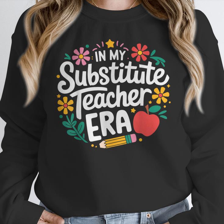 In My Substitute Teacher Era Women Crewneck Sweatshirt, funny design