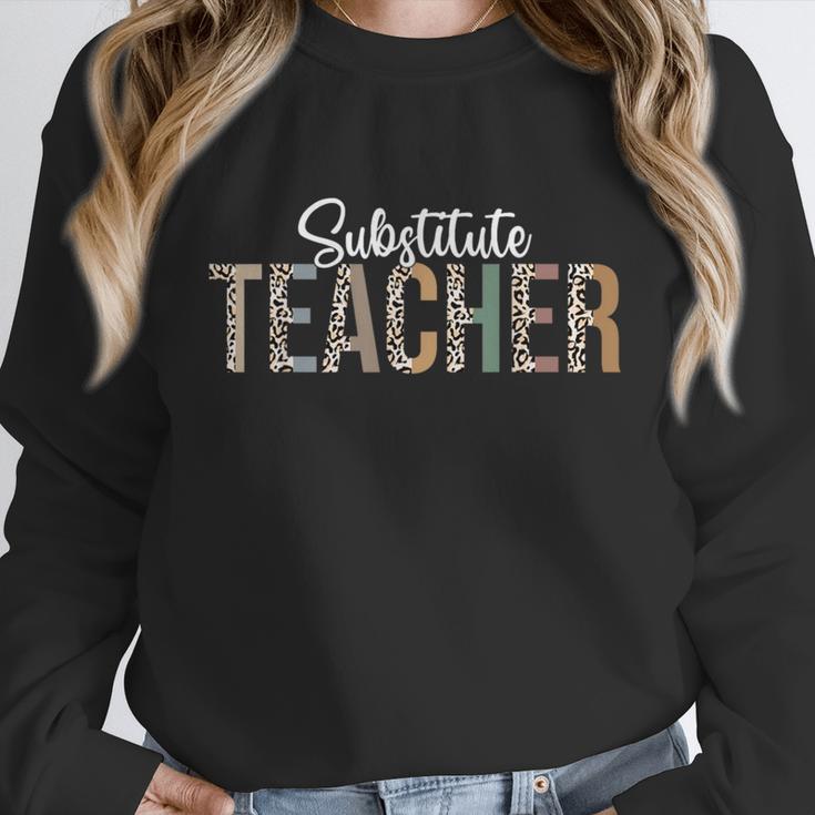 Substitute Teacher Supplies For Teachers Leopard For Men Women Women Crewneck Sweatshirt, funny design
