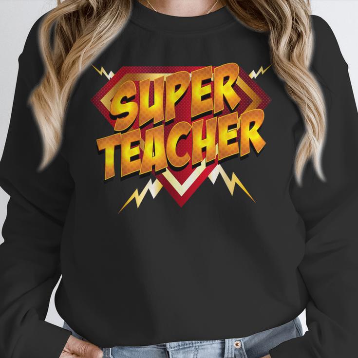 Super Teacher Superhero Back To School Teacher's Women Crewneck Sweatshirt, Super Teacher Gifts, funny design Super Teacher Superhero Back To School Teacher's Women Crewneck Sweatshirt, Super Teacher Gifts, funny design
