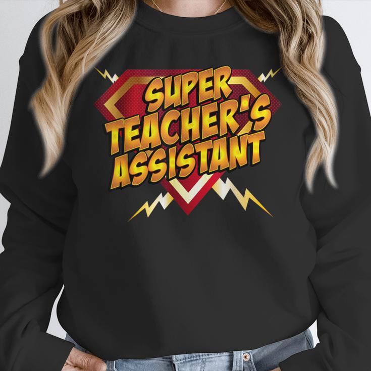 Super Teacher's Assistant Educational Superhero Women Crewneck Sweatshirt, funny design Super Teacher's Assistant Educational Superhero Women Crewneck Sweatshirt, funny design