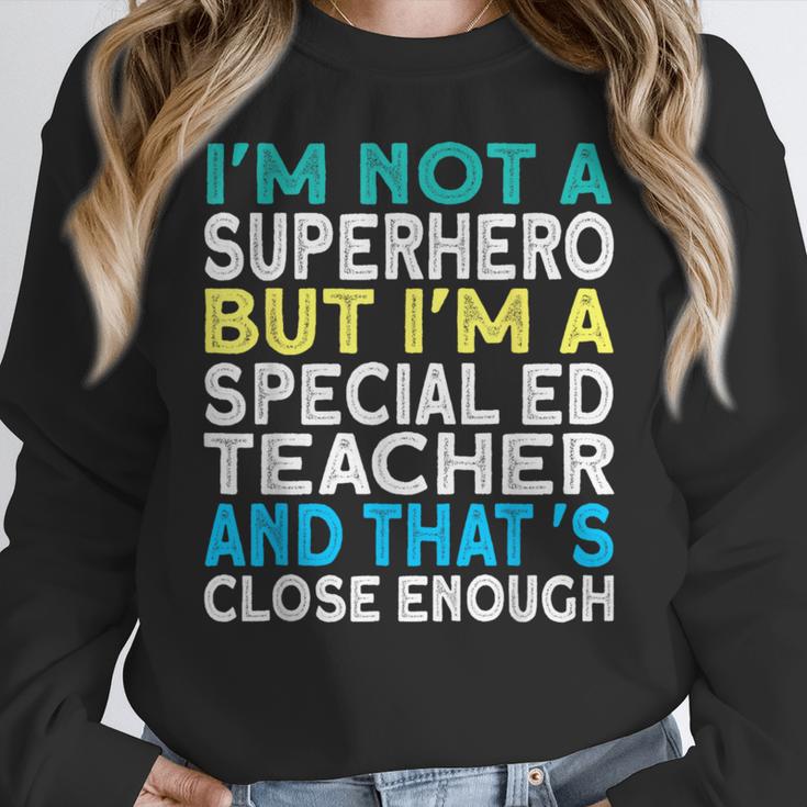 Superhero & Special Education Teacher Men Women Women Crewneck Sweatshirt, funny design