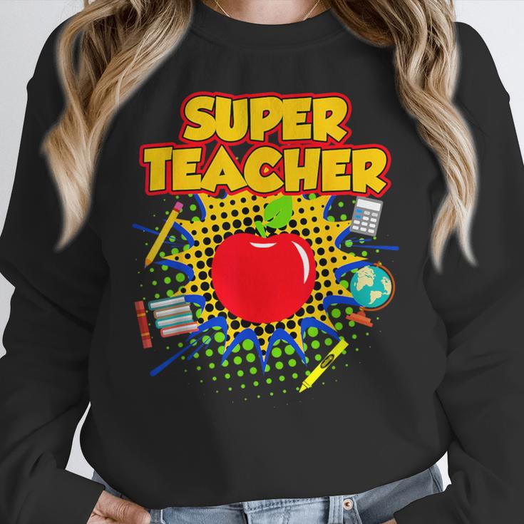 Superhero Teacher Appreciation Teaching Tee Women Crewneck Sweatshirt, funny design Superhero Teacher Appreciation Teaching Tee Women Crewneck Sweatshirt, funny design