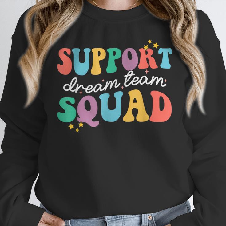 Support Dream Services Team Groovy Teacher Support Squad Women Crewneck Sweatshirt, Groovy Teacher Gifts, funny design Support Dream Services Team Groovy Teacher Support Squad Women Crewneck Sweatshirt, Groovy Teacher Gifts, funny design