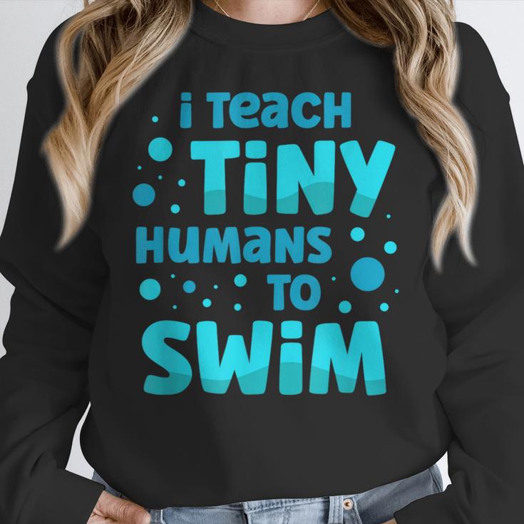 Swimming Teacher I Teach Tiny Humans To Swim Swim Instructor Women Crewneck Sweatshirt, funny design