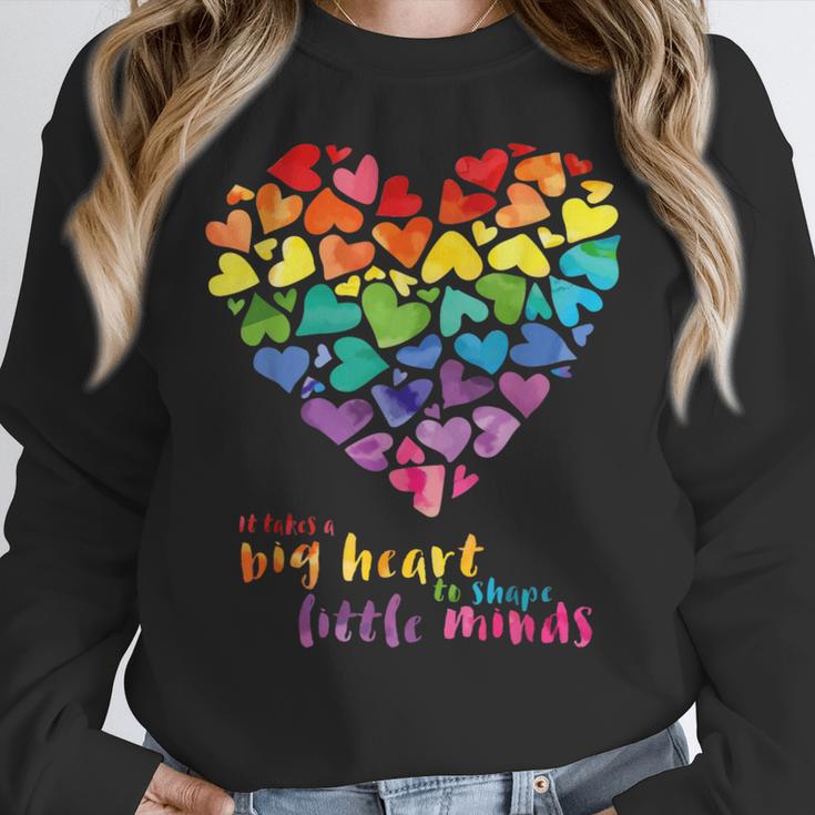 It Takes a Big Heart To Shape Little Minds Teacher Women Crewneck Sweatshirt, funny design It Takes a Big Heart To Shape Little Minds Teacher Women Crewneck Sweatshirt, funny design