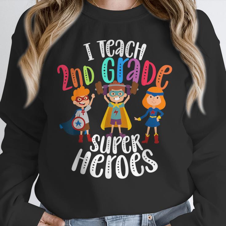 I Teach 2nd Grade Superheroes Back To School Teacher Men Women Girls Kids Women Crewneck Sweatshirt, 2nd Grade Teacher Gifts, funny design I Teach 2nd Grade Superheroes Back To School Teacher Men Women Girls Kids Women Crewneck Sweatshirt, 2nd Grade Teacher Gifts, funny design