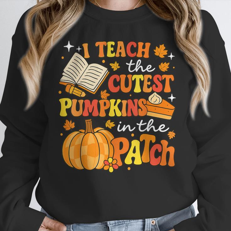 I Teach The Coolest Pumpkins In The Patch Teacher Halloween Women Crewneck Sweatshirt, funny design I Teach The Coolest Pumpkins In The Patch Teacher Halloween Women Crewneck Sweatshirt, funny design