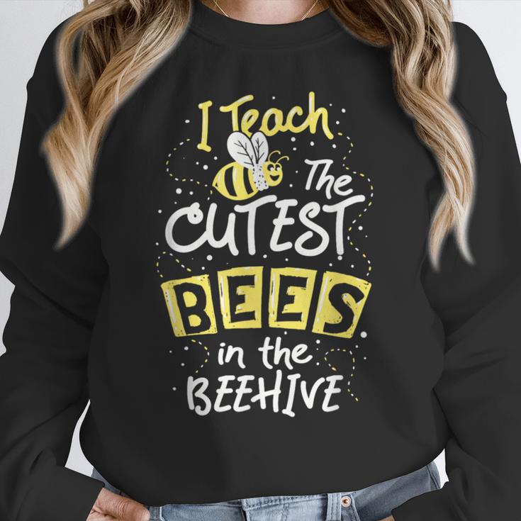 I Teach The Cutest Bees In The Beehive Kindergarten Teacher Women Crewneck Sweatshirt, funny design I Teach The Cutest Bees In The Beehive Kindergarten Teacher Women Crewneck Sweatshirt, funny design