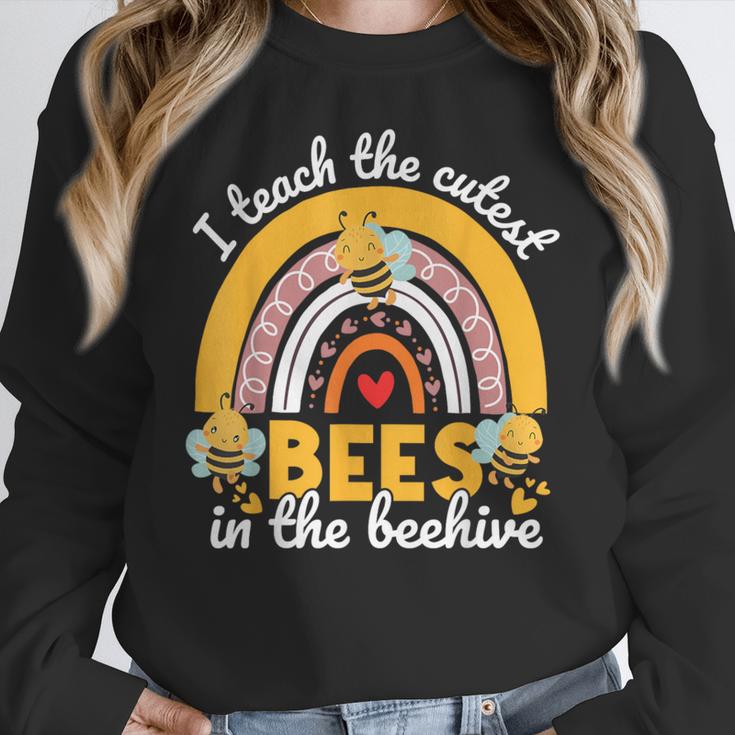 I Teach The Cutest Bees In The Beehive Teachers Day Women Crewneck Sweatshirt, funny design I Teach The Cutest Bees In The Beehive Teachers Day Women Crewneck Sweatshirt, funny design