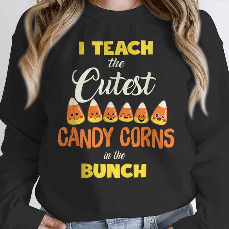 I Teach The Cutest Candy Corn In The Patch Teacher Halloween Women Crewneck Sweatshirt, funny design I Teach The Cutest Candy Corn In The Patch Teacher Halloween Women Crewneck Sweatshirt, funny design