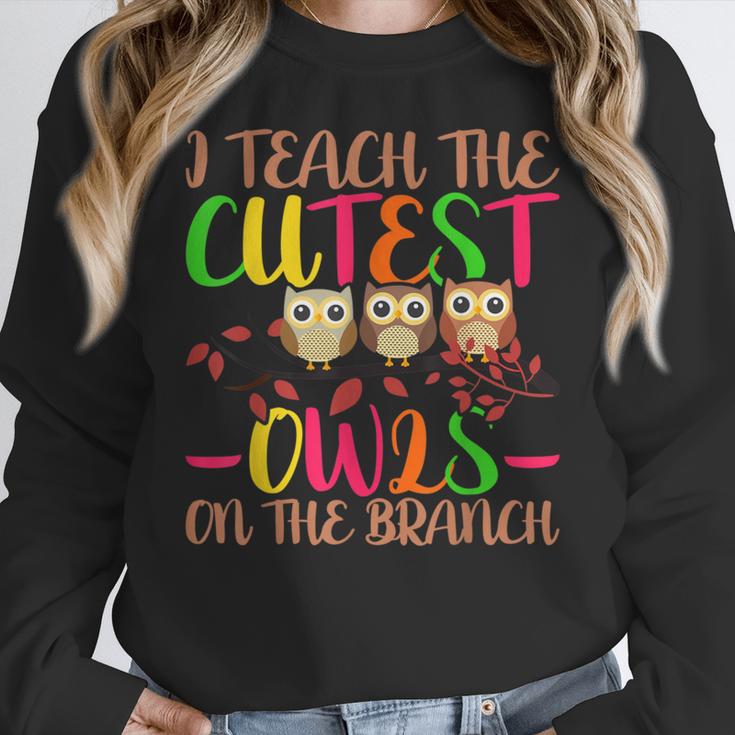 I Teach The Cutest Owls Christmas Or Teachers Day Women Crewneck Sweatshirt, funny design I Teach The Cutest Owls Christmas Or Teachers Day Women Crewneck Sweatshirt, funny design