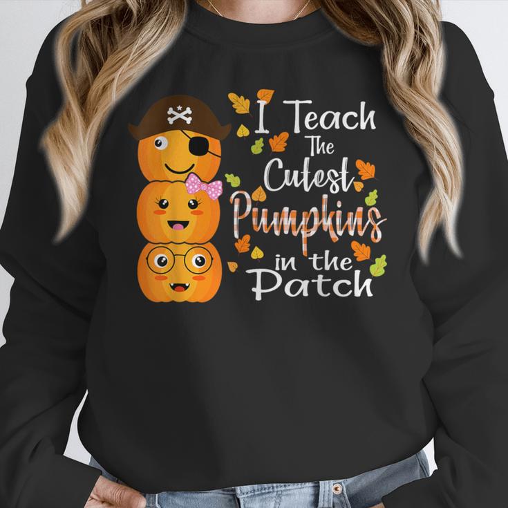 I Teach The Cutest Pumpkins Halloween Shirt For Teachers Women Crewneck Sweatshirt, funny design I Teach The Cutest Pumpkins Halloween Shirt For Teachers Women Crewneck Sweatshirt, funny design