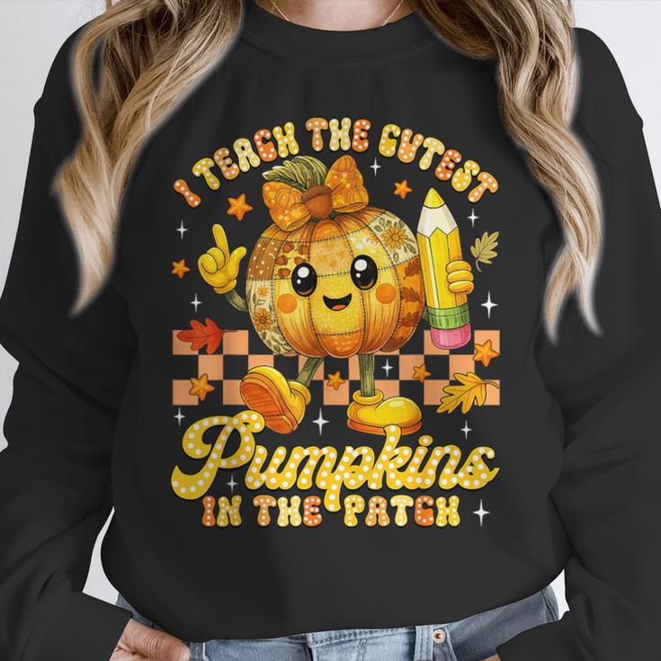I Teach The Cutest Pumpkins In The Patch Teacher Halloween Women Crewneck Sweatshirt, funny design I Teach The Cutest Pumpkins In The Patch Teacher Halloween Women Crewneck Sweatshirt, funny design