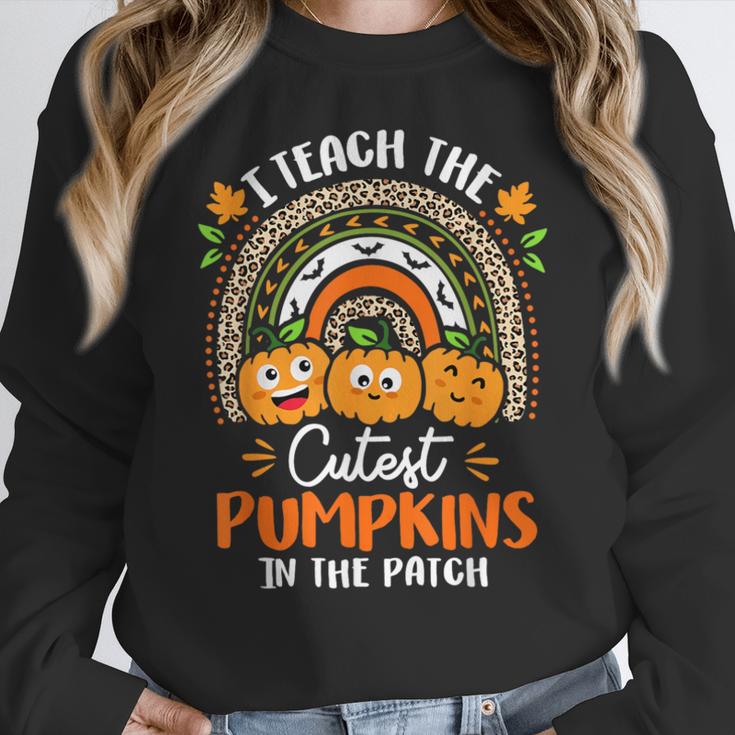 I Teach The Cutest Pumpkins In The Patch Teacher Halloween Women Crewneck Sweatshirt, funny design I Teach The Cutest Pumpkins In The Patch Teacher Halloween Women Crewneck Sweatshirt, funny design