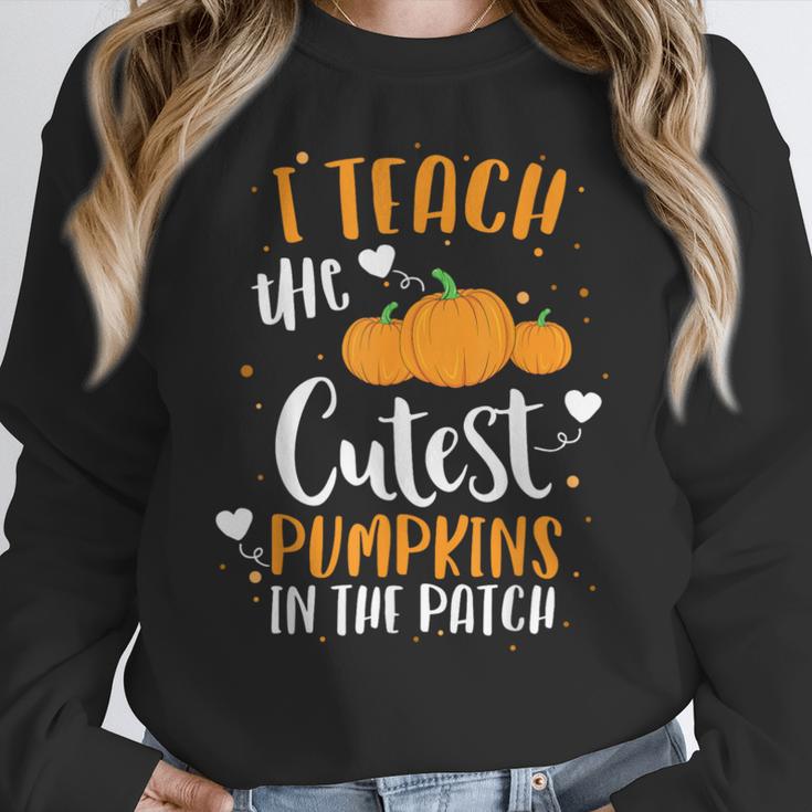 I Teach The Cutest Pumpkins In The Patch Teacher School For Men Women Kids Women Crewneck Sweatshirt, funny design I Teach The Cutest Pumpkins In The Patch Teacher School For Men Women Kids Women Crewneck Sweatshirt, funny design