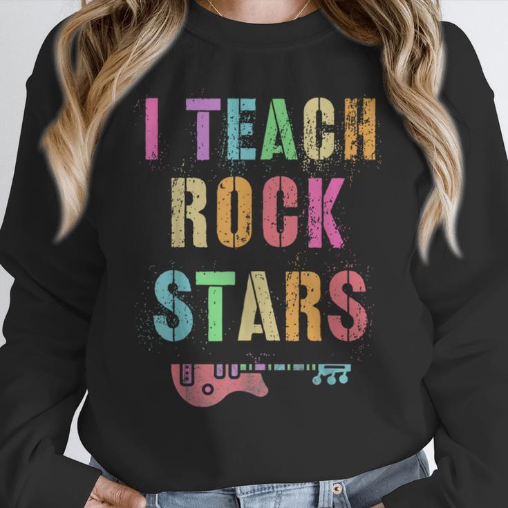 I TEACH ROCKSTARS Band Vibes Teacher Rocks My Music Teaching Women Crewneck Sweatshirt, funny design I TEACH ROCKSTARS Band Vibes Teacher Rocks My Music Teaching Women Crewneck Sweatshirt, funny design