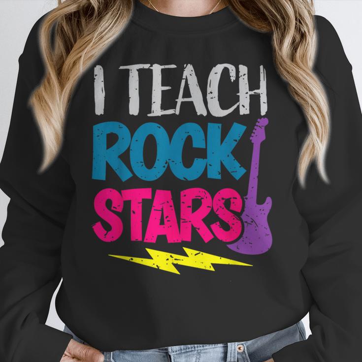 I Teach Rockstars Tee Orchestra Music Teacher Back To School Women Crewneck Sweatshirt, funny design I Teach Rockstars Tee Orchestra Music Teacher Back To School Women Crewneck Sweatshirt, funny design