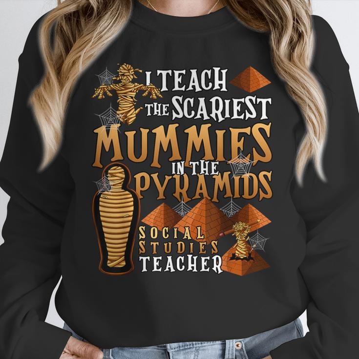 Teach The Scariest Mummies Halloween Social Studies Teacher Men Women Women Crewneck Sweatshirt, funny design Teach The Scariest Mummies Halloween Social Studies Teacher Men Women Women Crewneck Sweatshirt, funny design