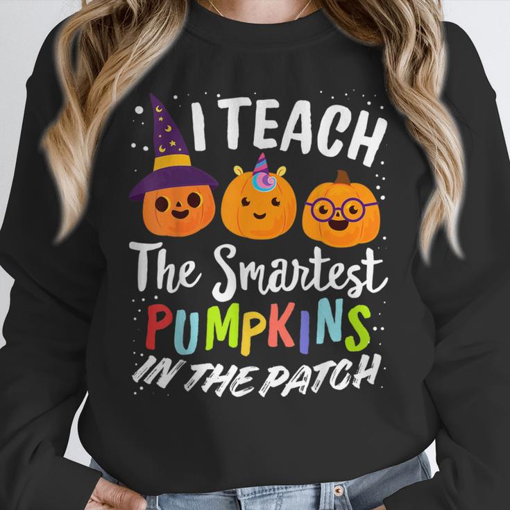 I Teach The Smartest Pumpkins The Patch Teacher Fall Season For Men Women Kids Women Crewneck Sweatshirt, funny design I Teach The Smartest Pumpkins The Patch Teacher Fall Season For Men Women Kids Women Crewneck Sweatshirt, funny design