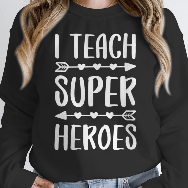 I Teach Superheroes Shirt Men Women School Teacher Women Crewneck Sweatshirt, funny design