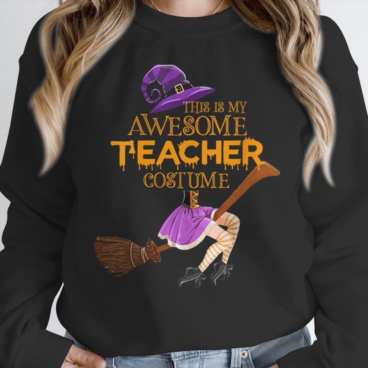 This Is My Teacher Costume Halloween Family Matching Group Women Crewneck Sweatshirt, funny design This Is My Teacher Costume Halloween Family Matching Group Women Crewneck Sweatshirt, funny design