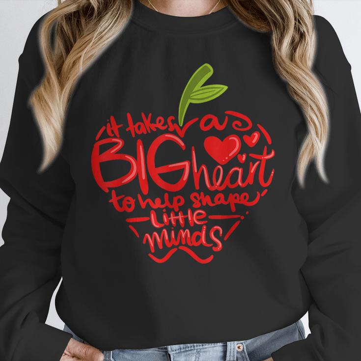 Teacher Day T Shirt Appreciation Day Apple Teach Learn Women Crewneck Sweatshirt, funny design