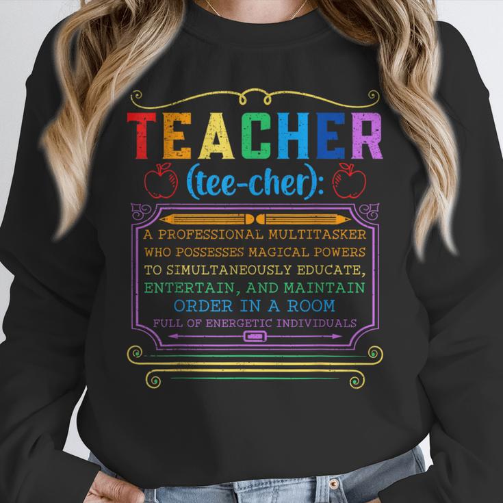 Teacher Definition Teaching School Teacher Women Crewneck Sweatshirt, funny design Teacher Definition Teaching School Teacher Women Crewneck Sweatshirt, funny design