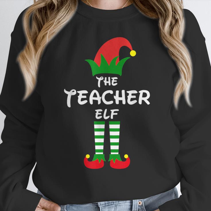 The Teacher Elf Family Matching Group Idea Christmas Women Crewneck Sweatshirt, funny design