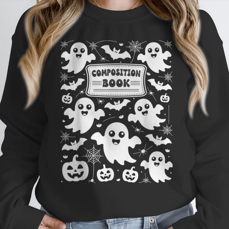 Teacher Halloween Composition Notebook Costume Halloween Women Crewneck Sweatshirt, funny design Teacher Halloween Composition Notebook Costume Halloween Women Crewneck Sweatshirt, funny design