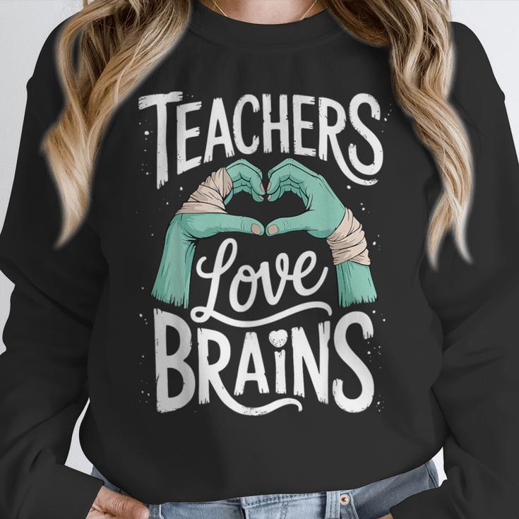 Teacher Halloween Shirt Women Men Teachers Love Brains Women Crewneck Sweatshirt, funny design Teacher Halloween Shirt Women Men Teachers Love Brains Women Crewneck Sweatshirt, funny design