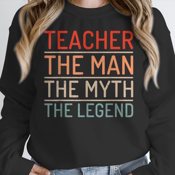 Teacher The Man The Myth The Legend School Holiday Teacher Women Crewneck Sweatshirt, funny design Teacher The Man The Myth The Legend School Holiday Teacher Women Crewneck Sweatshirt, funny design