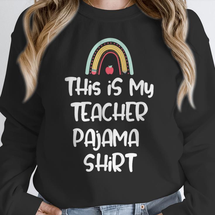 This Is My Teacher Pajama Shirt Teacher Life Tee Women Crewneck Sweatshirt, funny design This Is My Teacher Pajama Shirt Teacher Life Tee Women Crewneck Sweatshirt, funny design