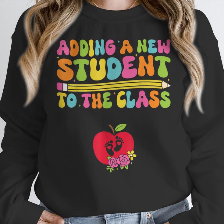 Teacher Pregnancy Announcement Clothing Expecting Teacher X-Small Women Crewneck Sweatshirt, funny design Teacher Pregnancy Announcement Clothing Expecting Teacher X-Small Women Crewneck Sweatshirt, funny design