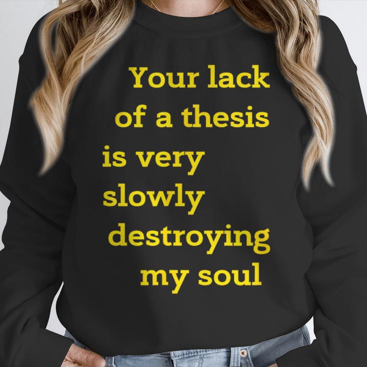 Teacher Or Professor Essay Thesis Writing Joke For Men Women Women Crewneck Sweatshirt, Writing Teacher Gifts, funny design