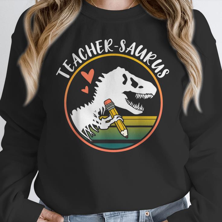 Teacher-Saurus Dinosaur Teacher Design T-Rex Design Women Crewneck Sweatshirt, funny design Teacher-Saurus Dinosaur Teacher Design T-Rex Design Women Crewneck Sweatshirt, funny design