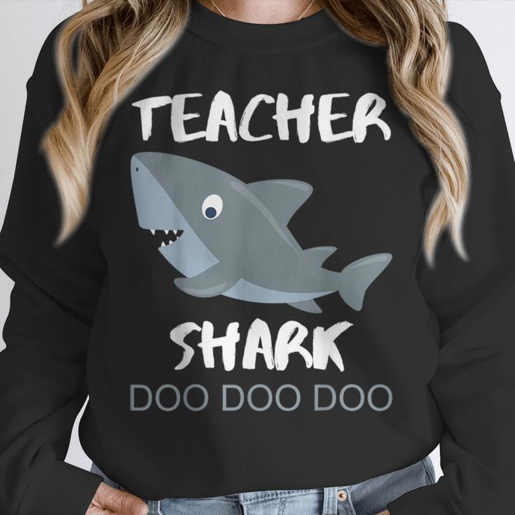 Teacher Shark Shirt Christmas Idea For Him Her Women Crewneck Sweatshirt, funny design