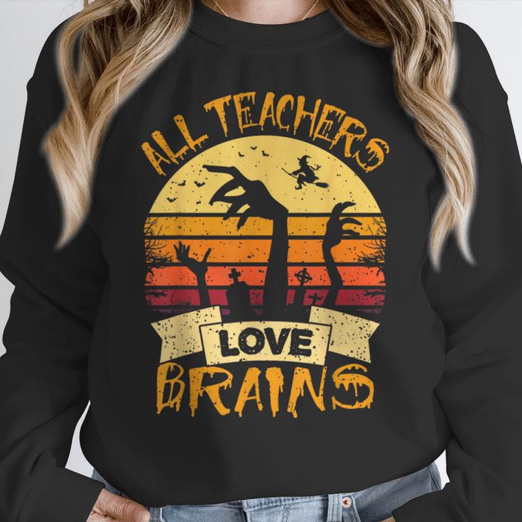 Teacher Shirt All Teachers Love Brains Halloween Men Women Women Crewneck Sweatshirt, funny design Teacher Shirt All Teachers Love Brains Halloween Men Women Women Crewneck Sweatshirt, funny design