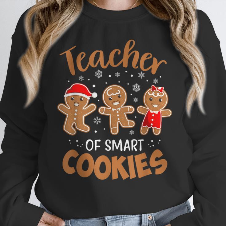 Teacher Of Smart Cookies Gingerbread Christmas Teacher Cute Men Women Kids Women Crewneck Sweatshirt, funny design