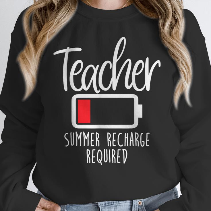 Teacher Summer Recharge Required Last Day School Women Women Crewneck Sweatshirt, funny design