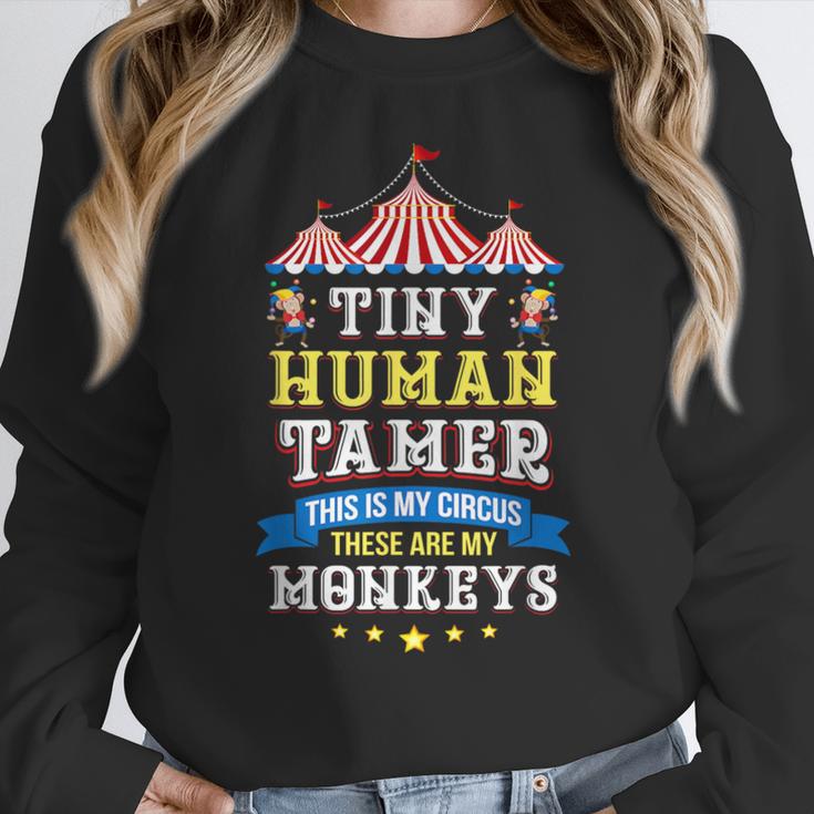 Teacher Tiny Human Tamer This My Circus These Are My Monkeys Women Crewneck Sweatshirt, funny design Teacher Tiny Human Tamer This My Circus These Are My Monkeys Women Crewneck Sweatshirt, funny design