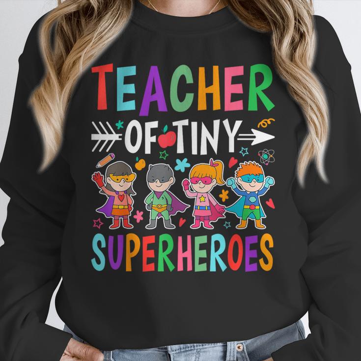 Teacher Of Tiny Superheroes Women Crewneck Sweatshirt, funny design Teacher Of Tiny Superheroes Women Crewneck Sweatshirt, funny design